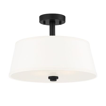 Designers Fountain 15in Studio 2-Light Matte Black Ceiling Light Semi Flush Mount 88511-MB